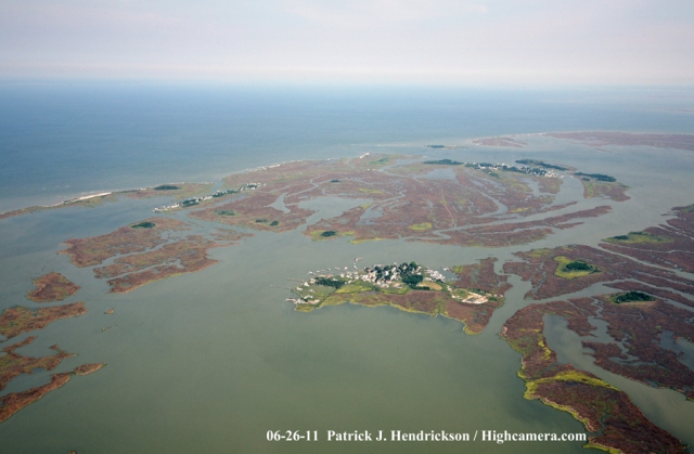 Aerial photograph of Smith Island Maryland, North View