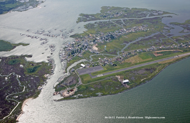 Aerial photograph of Tangier Island Virginia