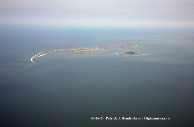 Aerial photograph of Tangier Island - West View