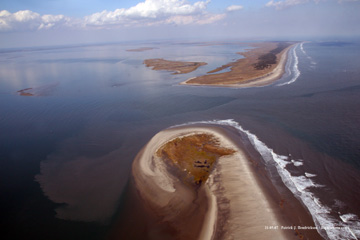 Aerial photograph of Great Machipongo Inlet