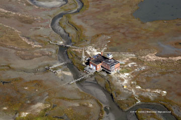 Aerial photograph of hog island va