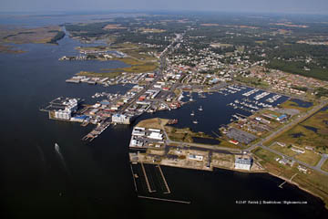 Aerial photograph of Crisfield, MD