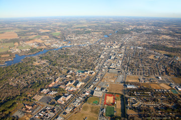 Aerial photograph of Salisbury, MD